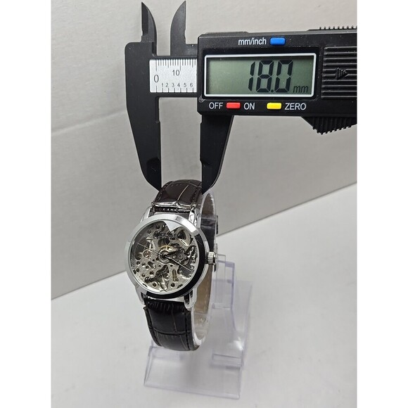 August Steiner AS8033SS Skeleton Automatic Self Winding Silver Tone Unisex Watch - Picture 5 of 11